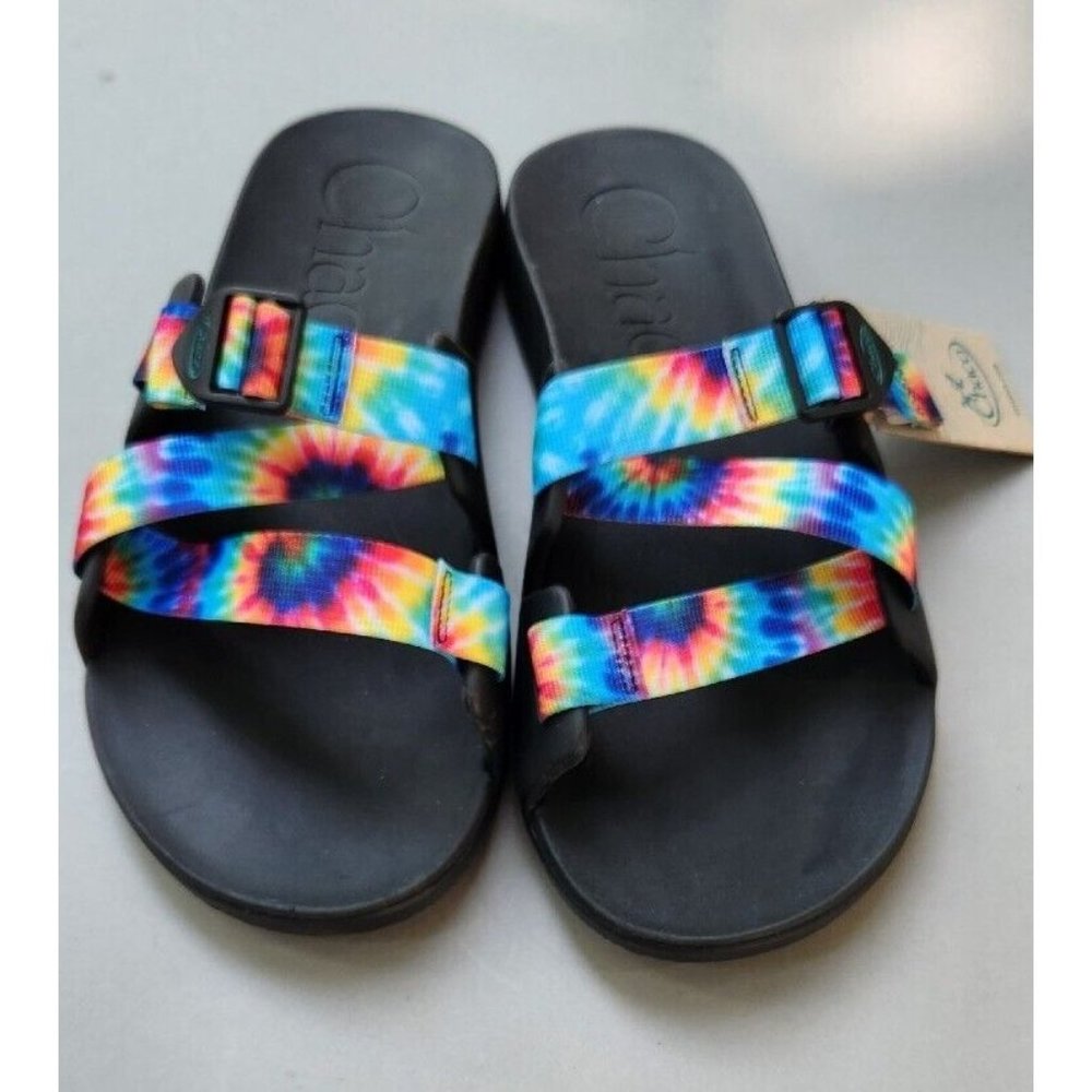 Chaco Chillos Slide Sandals Mens Size 12 or 13 Dark Tie Dye Comfort New